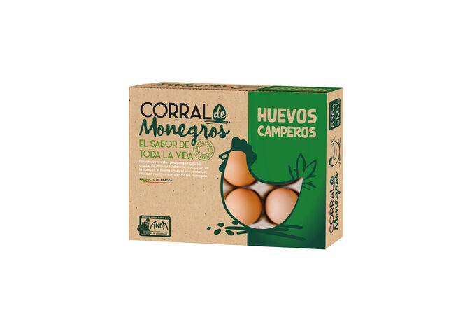Huevos camperos ecológicos tamaño M-L Corral Monegros 6unid