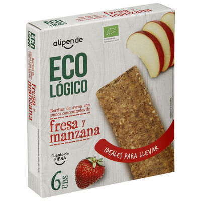 Barrita de avena eco sabor fresa y manzana Alipende 150g
