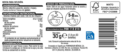 Infusión Alipende 20u menta-poleo