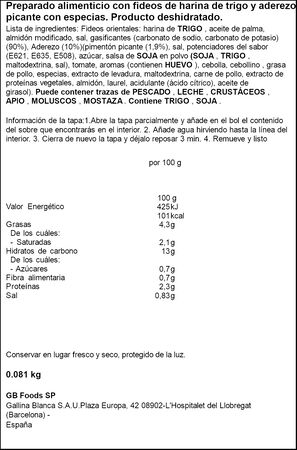 Fideos orientales by Lamine Yatekomo Fuego vaso XL 81g