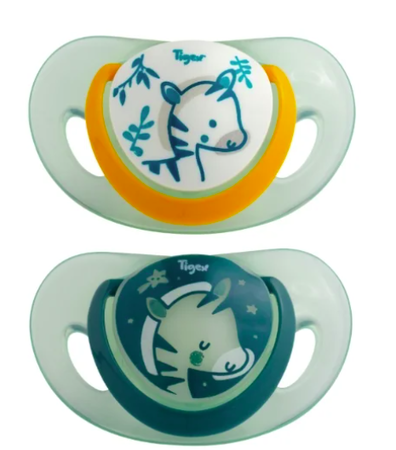 Chupete silicona Tigex smart d&iacute;a-noche 2u para 18-36 meses