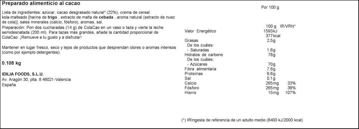 Cacao Colacao 6 sobres