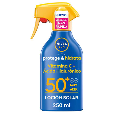 Crema solar pistola factor de protecci&oacute;n 50 protege e hidrata Nivea 250ml