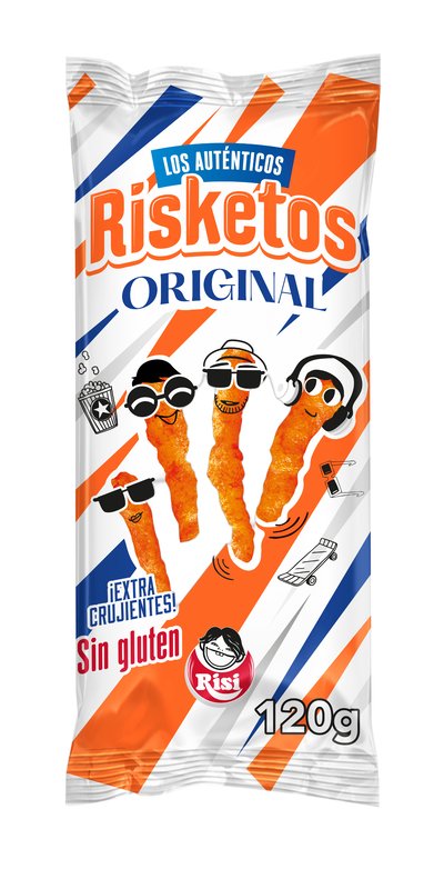 Snack de ma&iacute;z sin gluten risketos Risi 120g queso