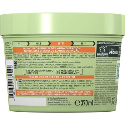 Mascarilla capilar Fructis 370 ml Nº3 Liso keratina