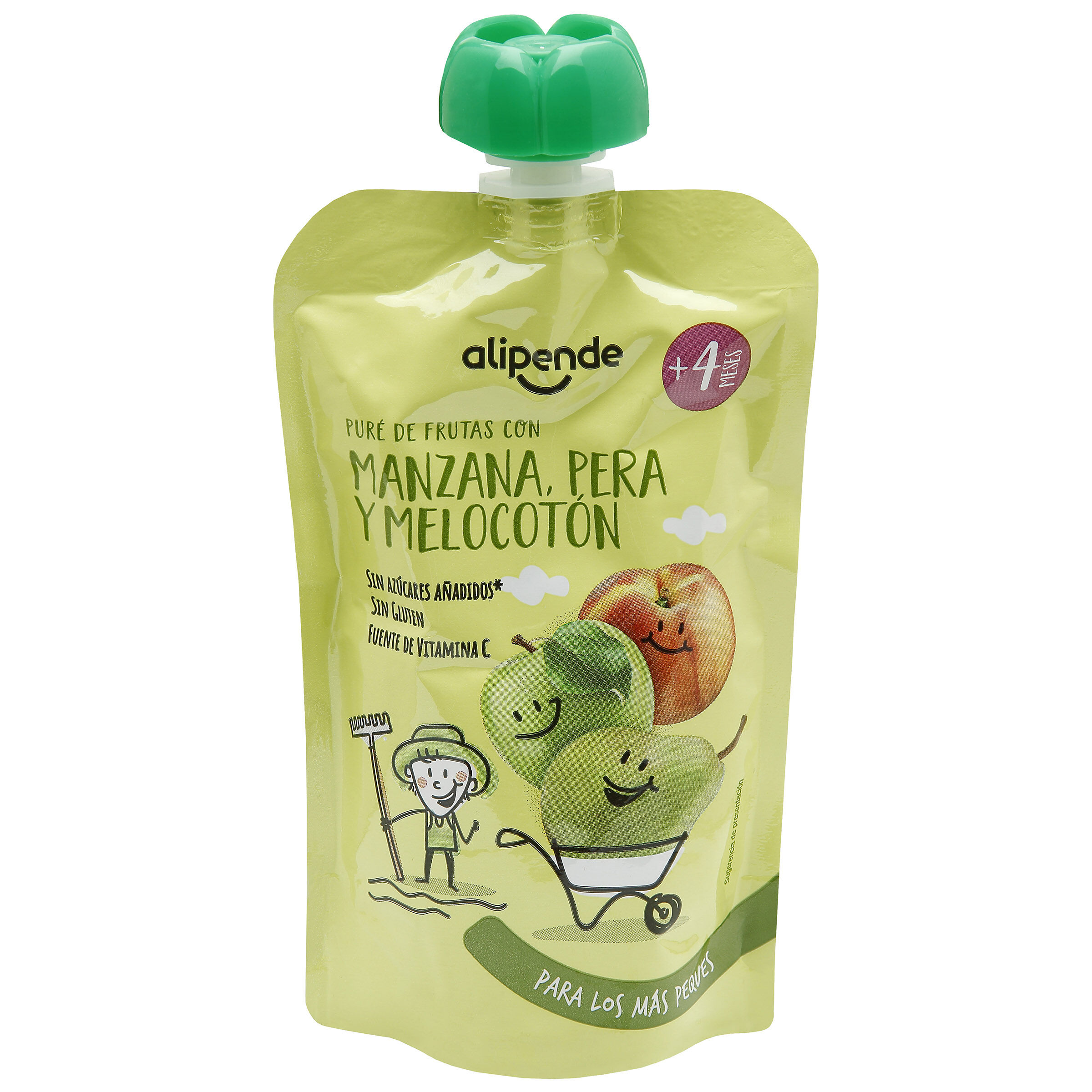 Pouch Alipende frutas manzana pera melocotón 120g