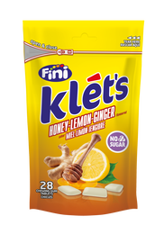 Chicles de miel limón jengibre sin azúcar Klets Fini 39g