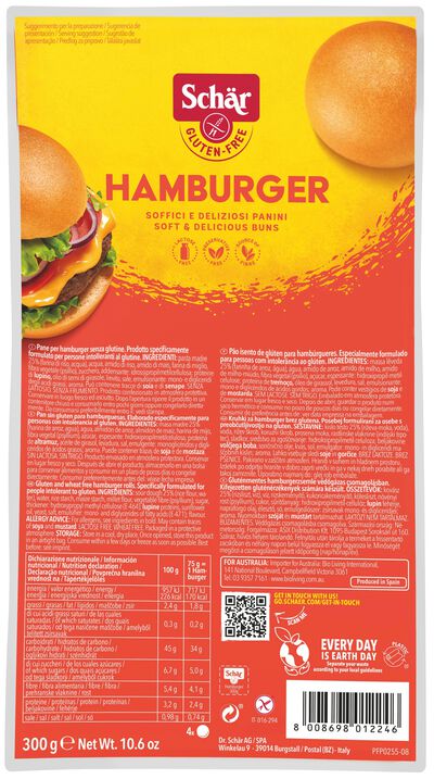 Pan de hamburguesa sin gluten Sch&auml;r 300g