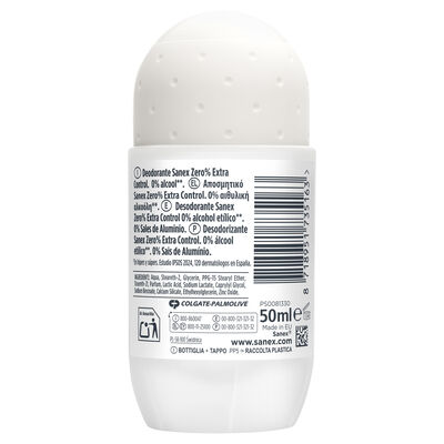 Desodorante roll-on Sanex Zero% Extra Control protección 48h 50ml