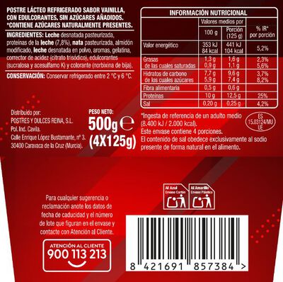 Natillas prote&iacute;nas Alipende 4 unidades Vainilla