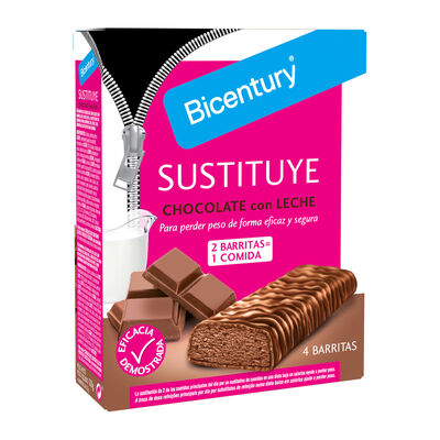 Barritas sustituye de chocolate con leche Bicentury 128g