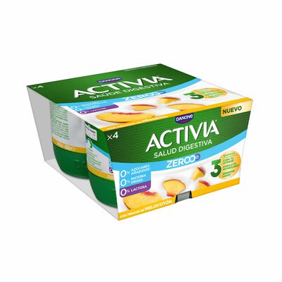 Bifidus activia probiotico Zerooo Danone pack 4 con melocot&oacute;n
