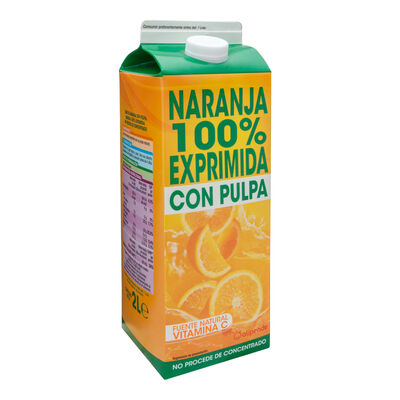 Zumo de naranja con pulpa 100% exprimido Alipende 2l