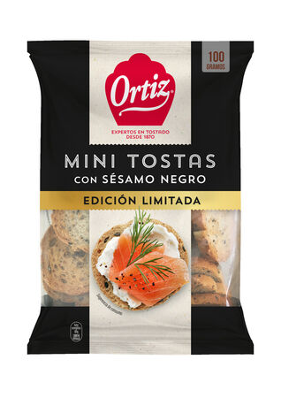 Mini tostas Ortiz 80g con sésamo negro