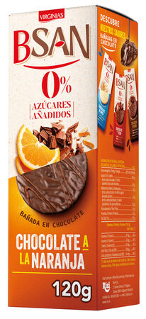 Galletas sin azúcar añadido de chocolate y naranja Bsan 120g