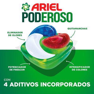 Detergente c&aacute;psulas pods Ariel 14l lavados poderoso