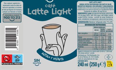Bebida l&aacute;ctea de caf&eacute; con leche light Alipende 240ml