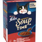 Alimento de gato soup con carne con buey con pollo y con cordero Felix 288g