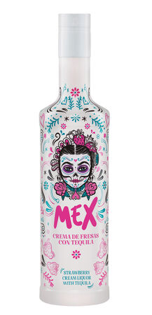 Licor de crema de fresas con tequila Mex 70cl