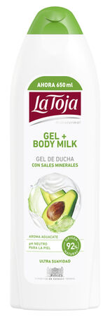 Gel de ducha con body milk La Toja 650ml aguacate con sales minerales