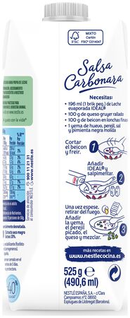 Leche evaporada Nestlé Ideal 525g parcialmente desnatada