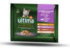 Comida h&uacute;meda gato Ultima Fit & Delicious carne pack 4