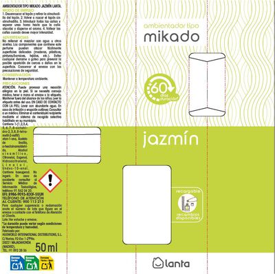 Ambientador tipo mikado Lanta 50ml jazmin