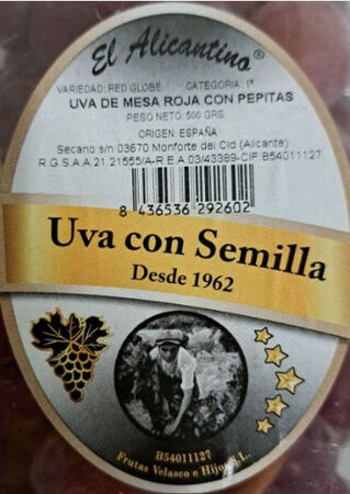 Uva negra con semilla bandeja 500g