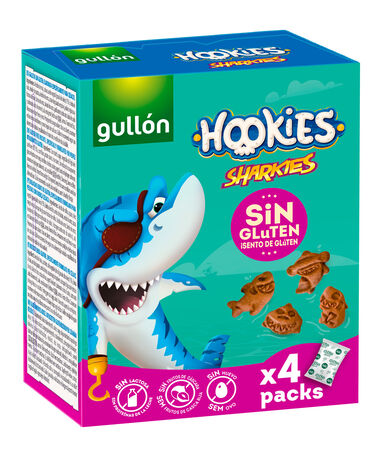 Galletas sin gluten Hookies Sharkies Gullon 160g
