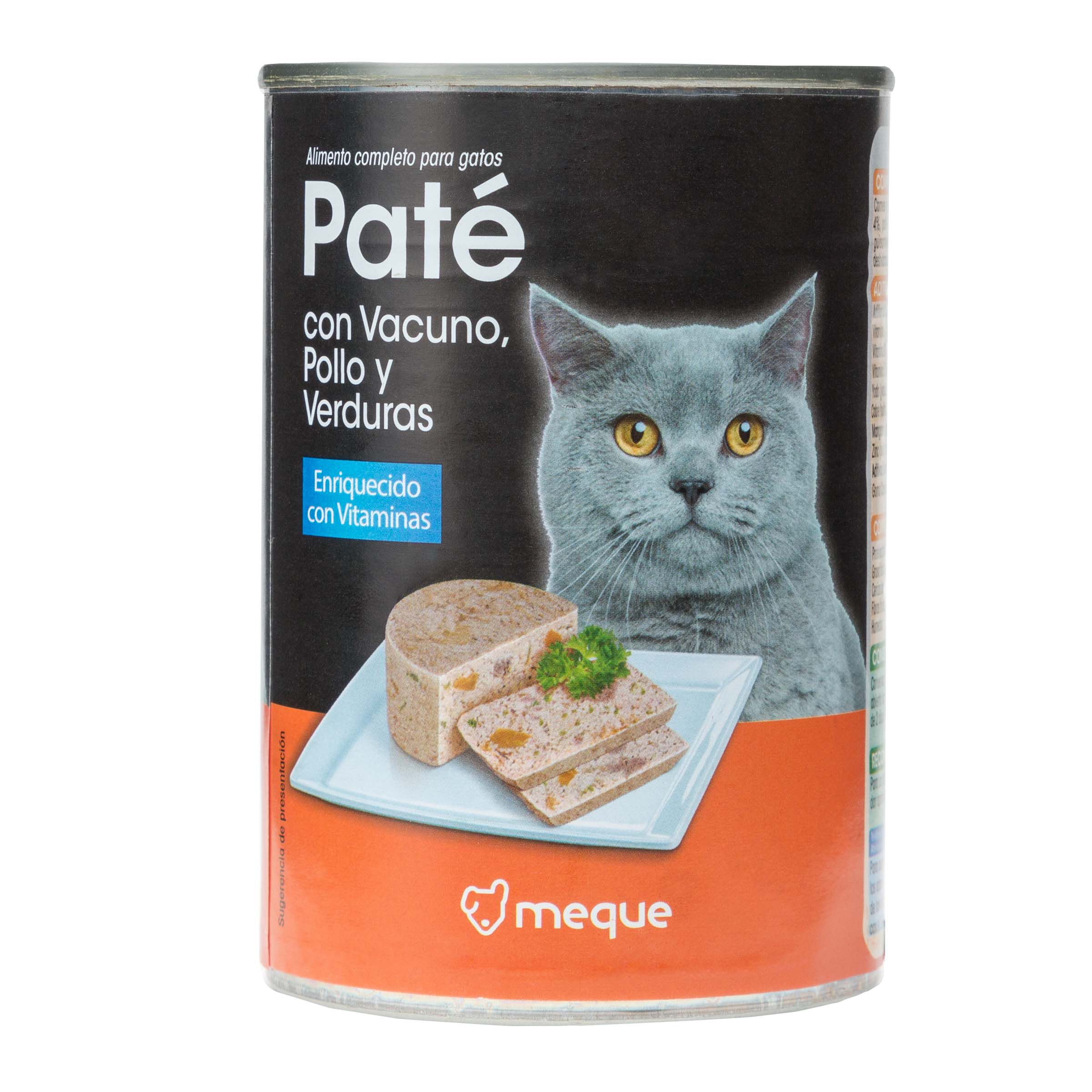Alimento completo para gatos con vacuno, pollo y verduras Meque 400g