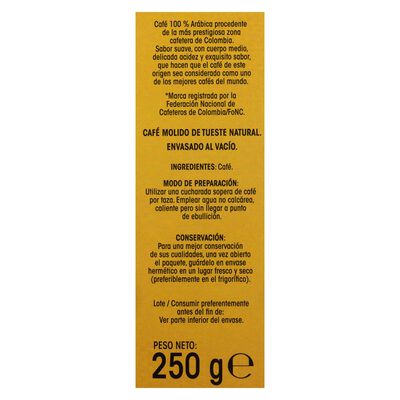 Caf&eacute; molido Alipende 250g colombia tueste natural