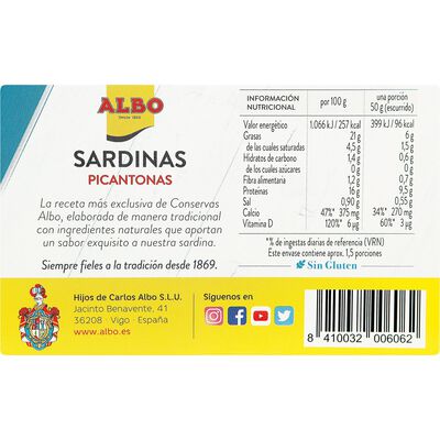 Sardinillas picantonas Albo 82g