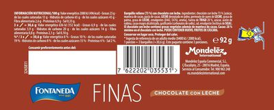 Galleta fina barquilllo de chocolate con leche Fontaneda 92g