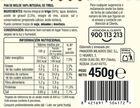 Pan de molde integral sin corteza Alipende 450g