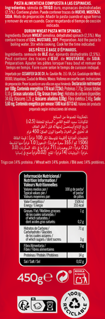 Fettuccine Gallo 450g a las espinacas