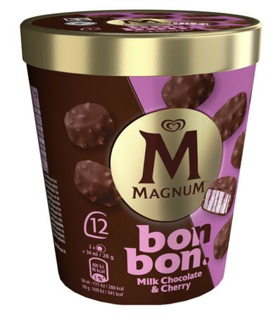 Helado bonbon magnum con chocolate con leche y cereza Magnum 12 unidades