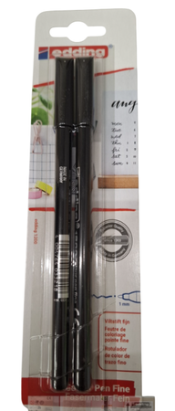 Rotulador negro Edding 1200 2 ud