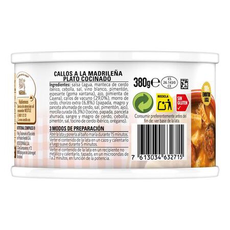 Callos sin gluten Litoral 380g a la madrileña