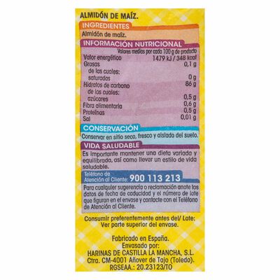 Harina de ma&iacute;z sin gluten Alipende 400g fina