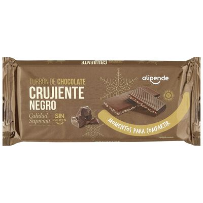 Turrón de chocolate negro crujiente Alipende 200g
