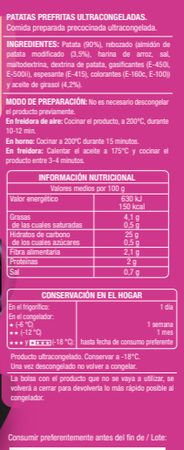 Patatas prefritas para air fryer Alipende 1 kg