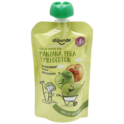 Pouch Alipende frutas manzana pera melocot&oacute;n 120g