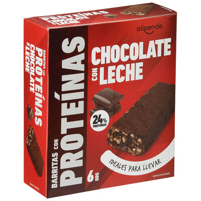 Barrita de prote&iacute;nas de chocolate con leche Alipende 192g