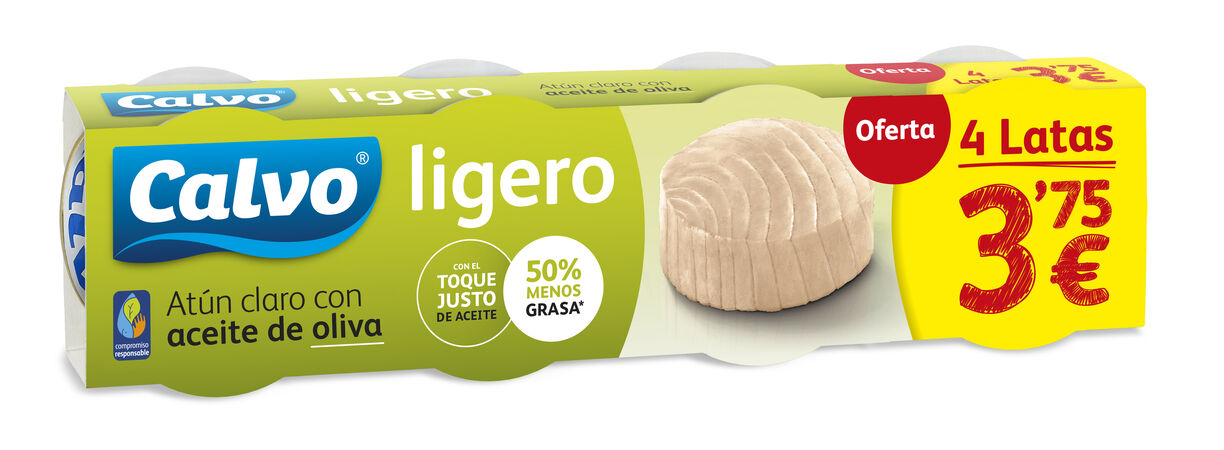 Atún ligero claro en aceite de oliva Calvo Pack 4