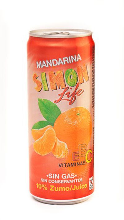 Refresco sin gas de mandarina Simon Life. 33cl