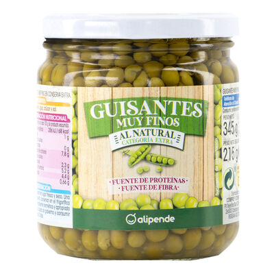 Guisantes Alipende tarro cristal 215g muy finos