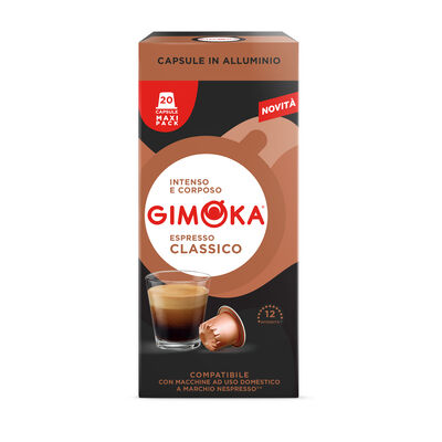 C&aacute;psulas de caf&eacute; classico intensidad 12 Gimoka 20 c&aacute;psulas