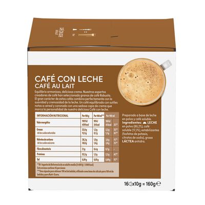 Caf&eacute; con leche Nescaf&eacute; Dolce Gusto 16 c&aacute;psulas