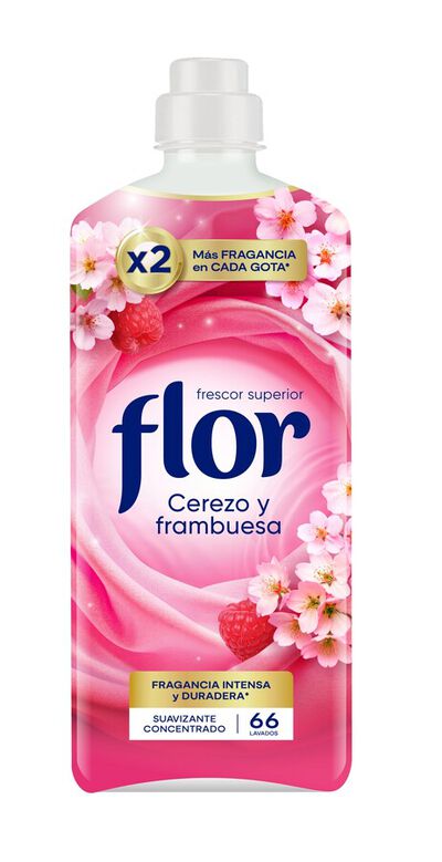 Suavizante Flor 66 lavados cerezo y frambuesa