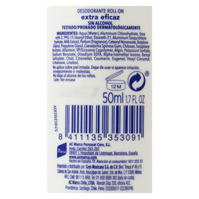 Desodorante en  roll-on Lactovit 50ml sin alcohol